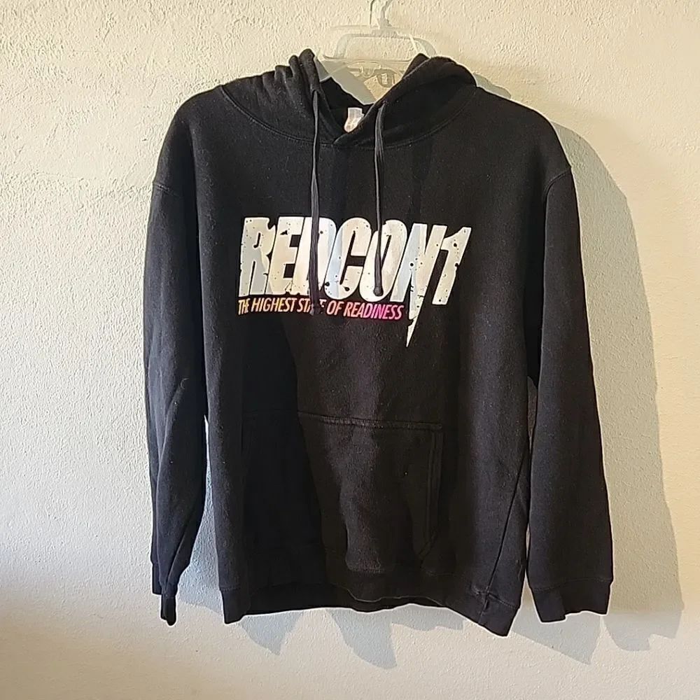 REDCON 1 Hoodie Mens Large Black Logo Sweatshirt Pullover Casual